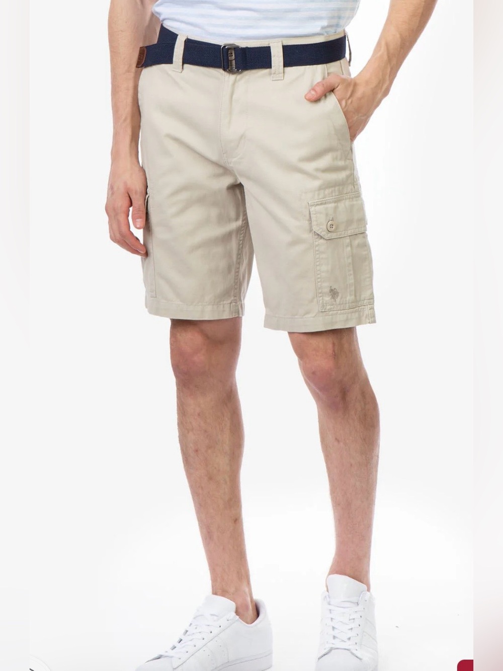 US Polo Assn. 9” khaki cargo shorts Size 30 tan khaki color